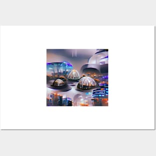 Futuristic Dome City Posters and Art